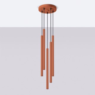 Sollux Lighting Lampa wisząca PASTELO 5P ochra czerwona