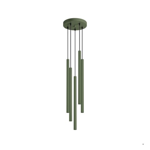 Sollux Lighting Lampa wisząca PASTELO 5P zielona oliwka
