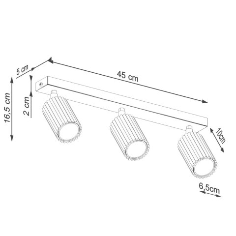 Sollux Lighting Plafon KARBON 3L biały