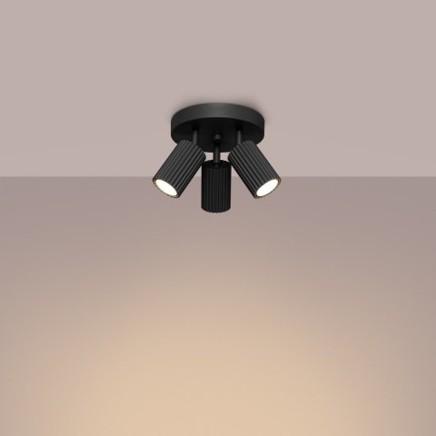 Sollux Lighting Plafon KARBON 3P czarny