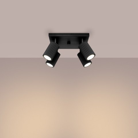 Sollux Lighting Plafon KARBON 4 czarny