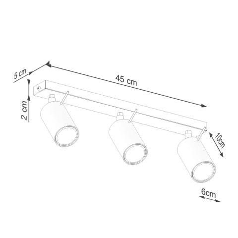 Sollux Lighting Plafon RING 3L ochra czerwona