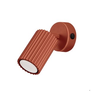 Sollux Lighting Kinkiet KARBON ochra czerwona z włącznikiem