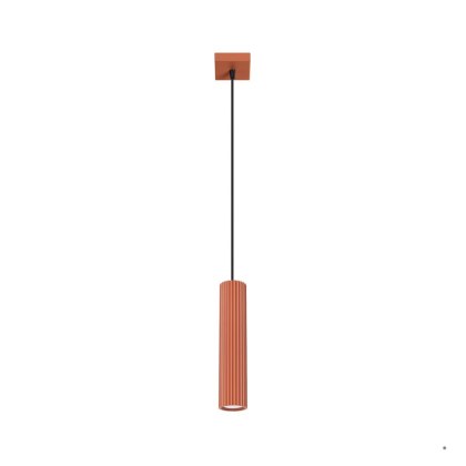 Sollux Lighting Lampa wisząca KARBON 1 ochra czerwona