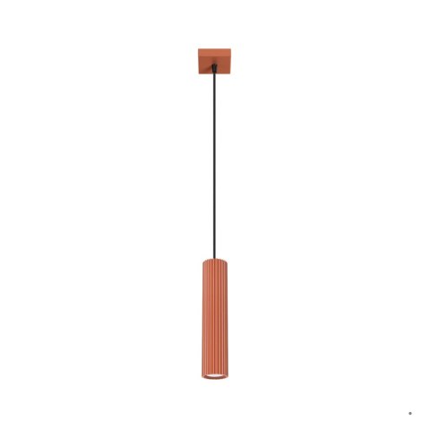 Sollux Lighting Lampa wisząca KARBON 1 ochra czerwona