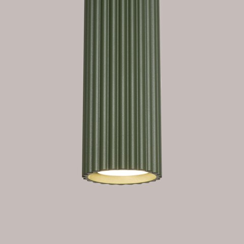 Sollux Lighting Lampa wisząca KARBON 1 zielony oliwkowy