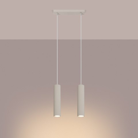 Sollux Lighting Lampa wisząca KARBON 2 beżowy