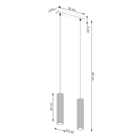 Sollux Lighting Lampa wisząca KARBON 2 beżowy