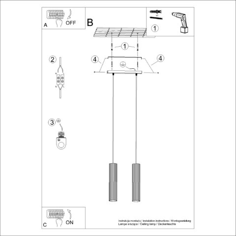 Sollux Lighting Lampa wisząca KARBON 2 beżowy