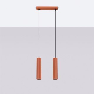 Sollux Lighting Lampa wisząca KARBON 2 ochra czerwona