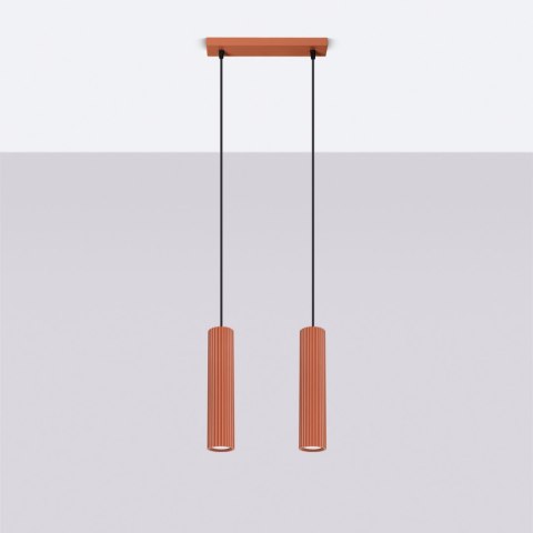 Sollux Lighting Lampa wisząca KARBON 2 ochra czerwona