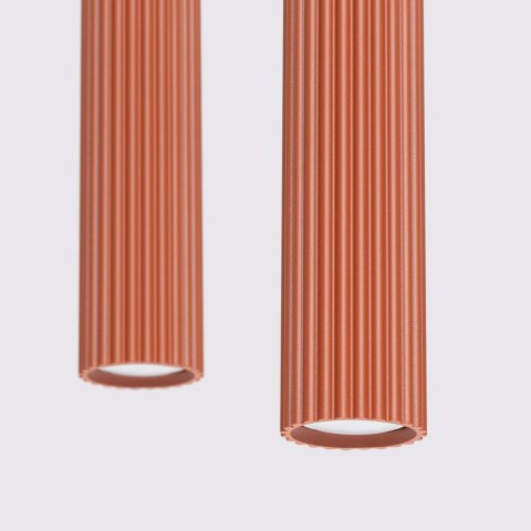 Sollux Lighting Lampa wisząca KARBON 2 ochra czerwona