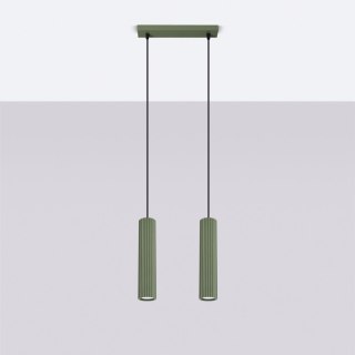 Sollux Lighting Lampa wisząca KARBON 2 zielona oliwka