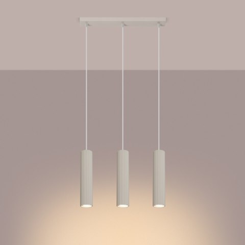 Sollux Lighting Lampa wisząca KARBON 3L beżowy