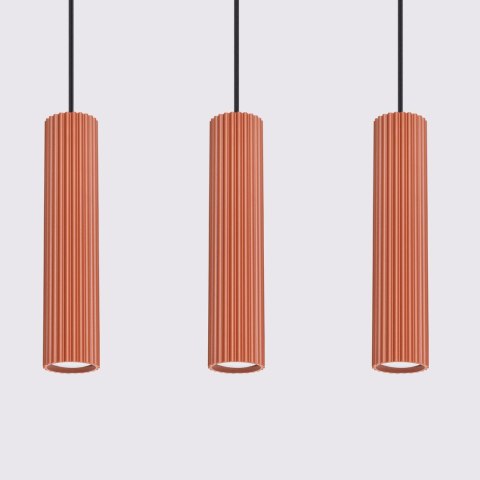 Sollux Lighting Lampa wisząca KARBON 3L ochra czerwona