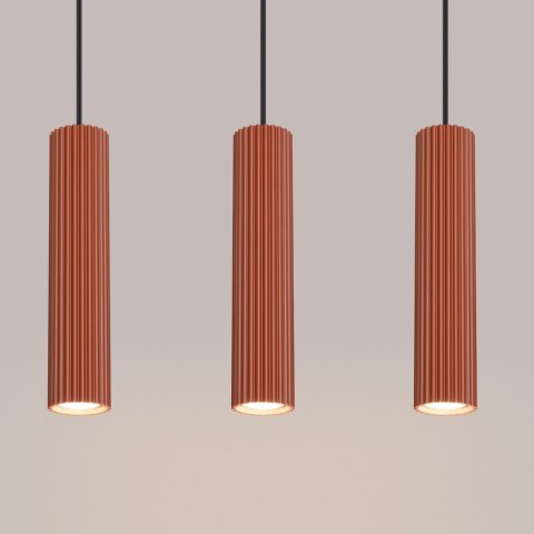 Sollux Lighting Lampa wisząca KARBON 3L ochra czerwona