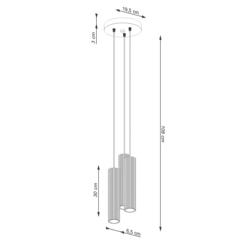 Sollux Lighting Lampa wisząca KARBON 3P beżowy