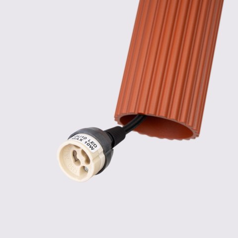 Sollux Lighting Lampa wisząca KARBON 3P ochra czerwona