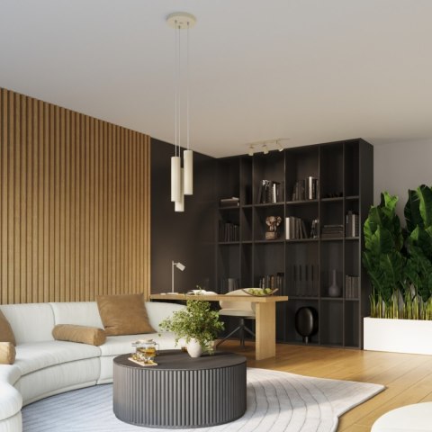 Sollux Lighting Plafon KARBON 3L beżowy