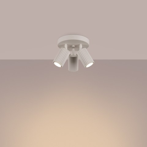 Sollux Lighting Plafon KARBON 3P beżowy