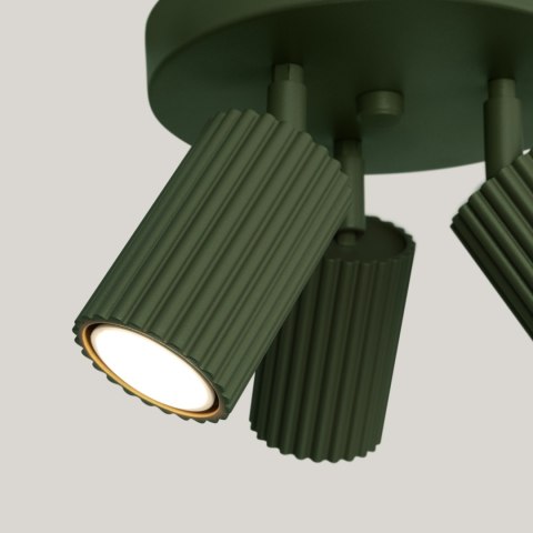 Sollux Lighting Plafon KARBON 3P zielony oliwkowy