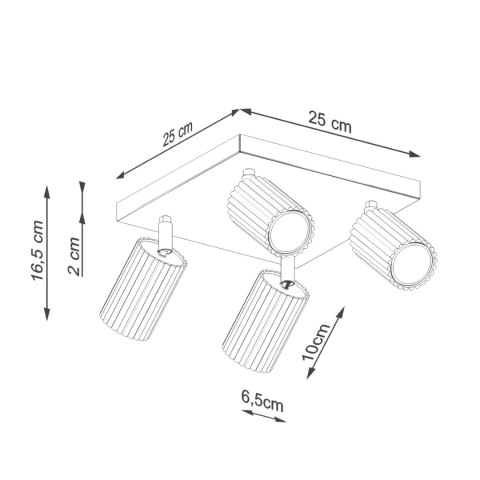 Sollux Lighting Plafon KARBON 4 beżowy