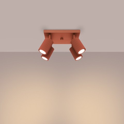 Sollux Lighting Plafon KARBON 4 ochra czerwona