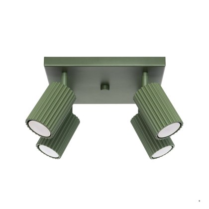 Sollux Lighting Plafon KARBON 4 zielony oliwkowy