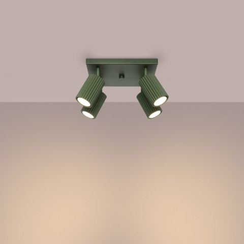 Sollux Lighting Plafon KARBON 4 zielony oliwkowy