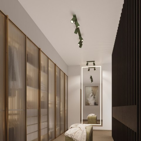 Sollux Lighting Plafon KARBON 40 zielony oliwkowy