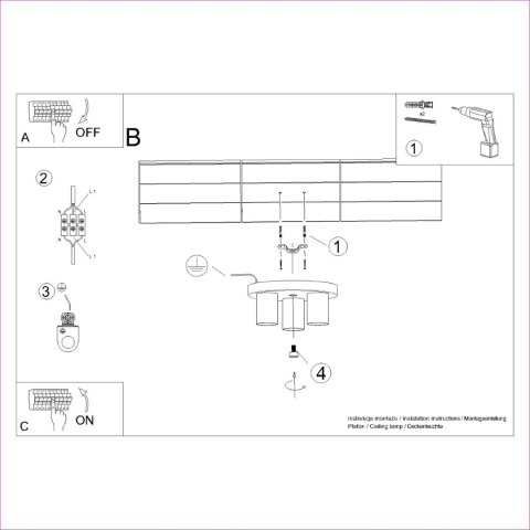Sollux Lighting Plafon LAGOS 3P biały