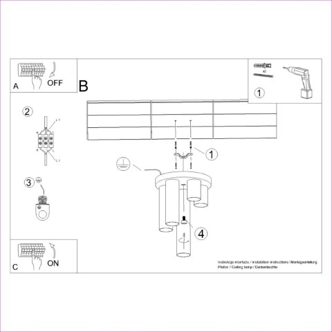 Sollux Lighting Plafon LAGOS 5P biały