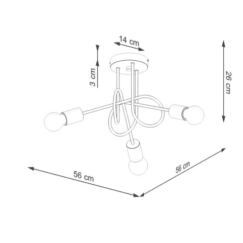 Sollux Lighting Żyrandol EMBER 3 biały