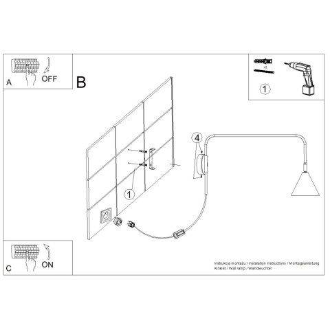 Sollux Lighting Kinkiet NOX czarny
