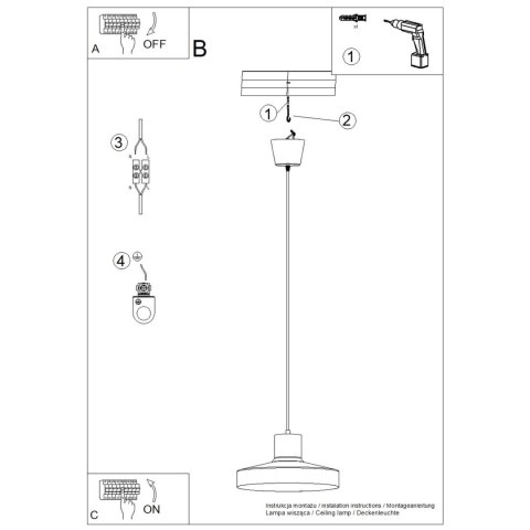 Sollux Lighting Lampa wisząca BILO ochra czerwona