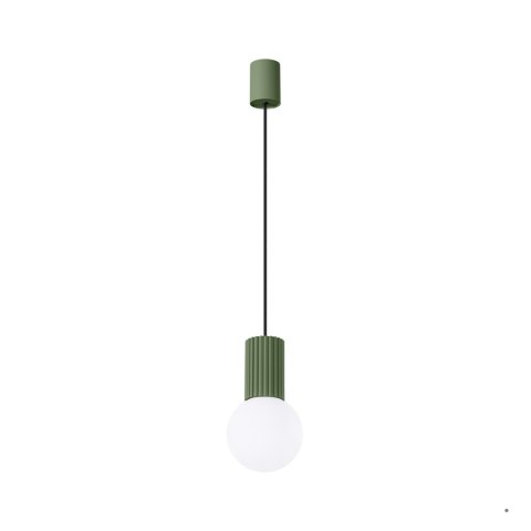Sollux Lighting Lampa wisząca HALO 1 zielona oliwka