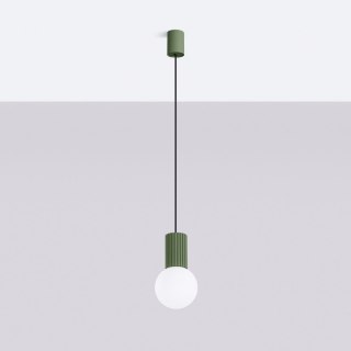 Sollux Lighting Lampa wisząca HALO 1 zielona oliwka