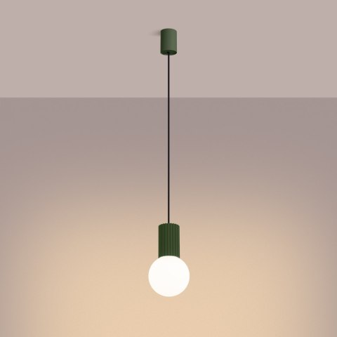 Sollux Lighting Lampa wisząca HALO 1 zielona oliwka