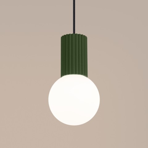 Sollux Lighting Lampa wisząca HALO 1 zielona oliwka