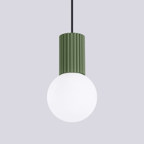 Sollux Lighting Lampa wisząca HALO 1 zielona oliwka