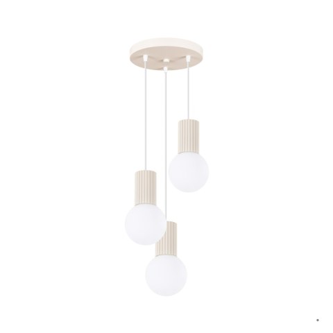 Sollux Lighting Lampa wisząca HALO 3P beżowa