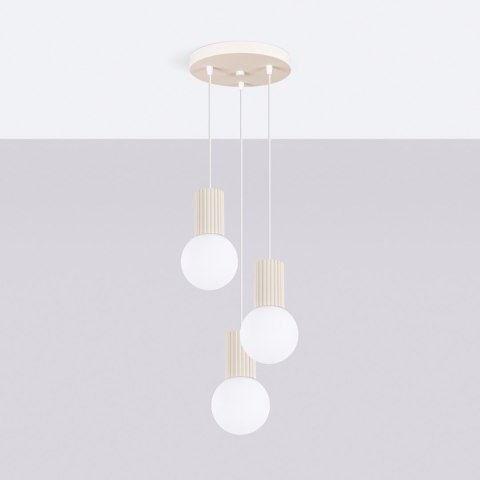 Sollux Lighting Lampa wisząca HALO 3P beżowa