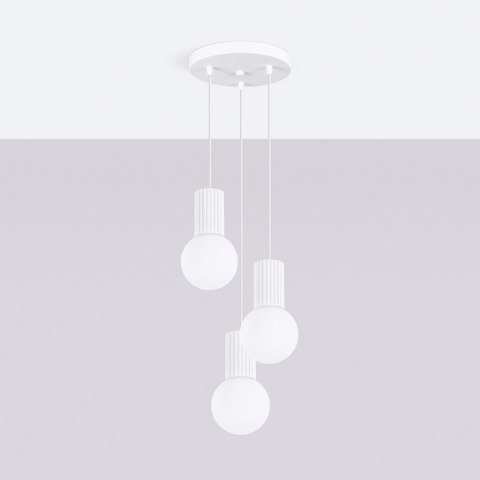 Sollux Lighting Lampa wisząca HALO 3P biała