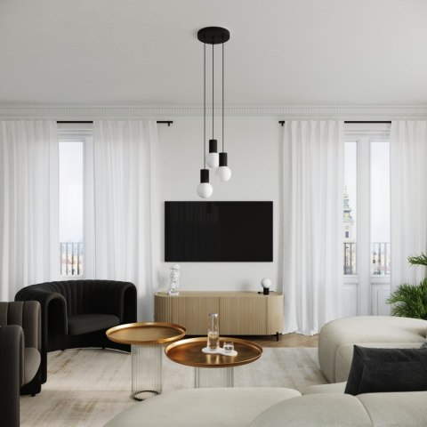 Sollux Lighting Lampa wisząca HALO 3P czarna