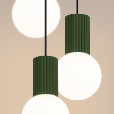 Sollux Lighting Lampa wisząca HALO 3P zielona oliwka