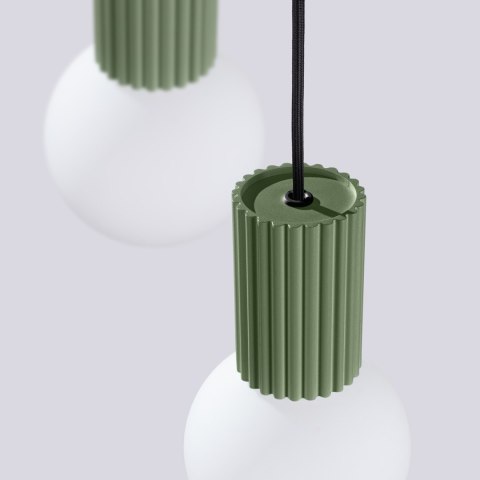 Sollux Lighting Lampa wisząca HALO 3P zielona oliwka