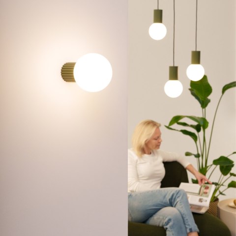 Sollux Lighting Lampa wisząca HALO 3P zielona oliwka