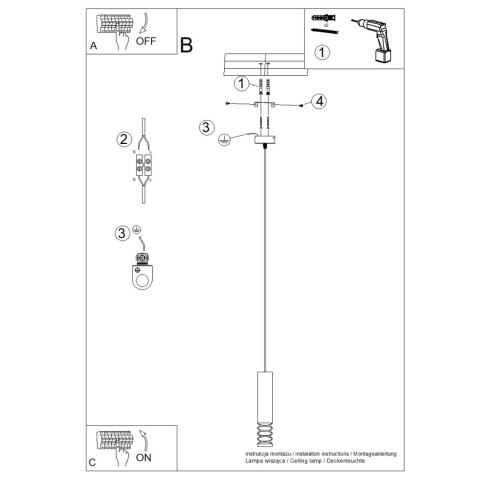 Sollux Lighting Lampa wisząca LAMI 1 biały