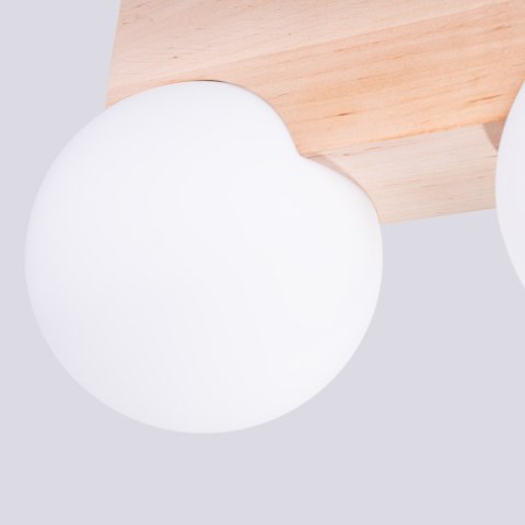 Sollux Lighting Plafon BULBO 2 naturalne drewno