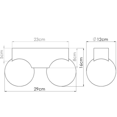 Sollux Lighting Plafon BULBO 2 naturalne drewno